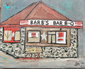 "Barb's BAR-B-Q" commissioned painting