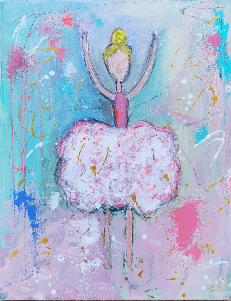 "Dance Recital" 16x20 Original abstract art painting on canvas