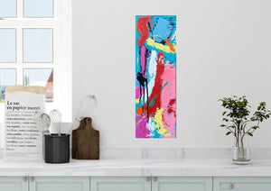 "Moonlight Stroll" 24x8x2 Original abstract on gallery wrapped canvas